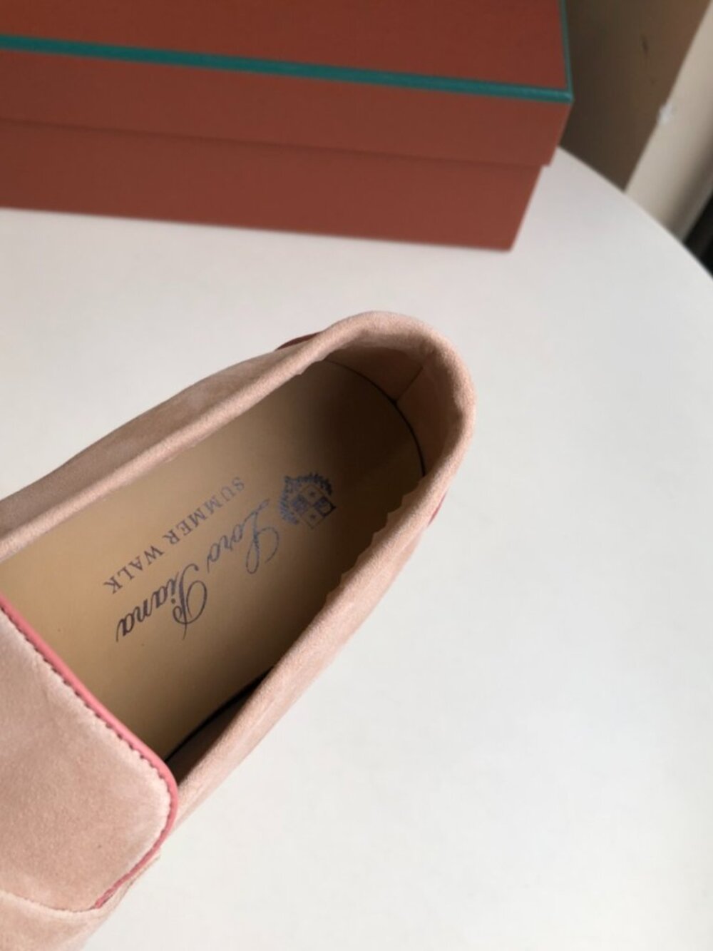 Loro Piana Sand Pink Stitched Loafers - Picture 8 of 8